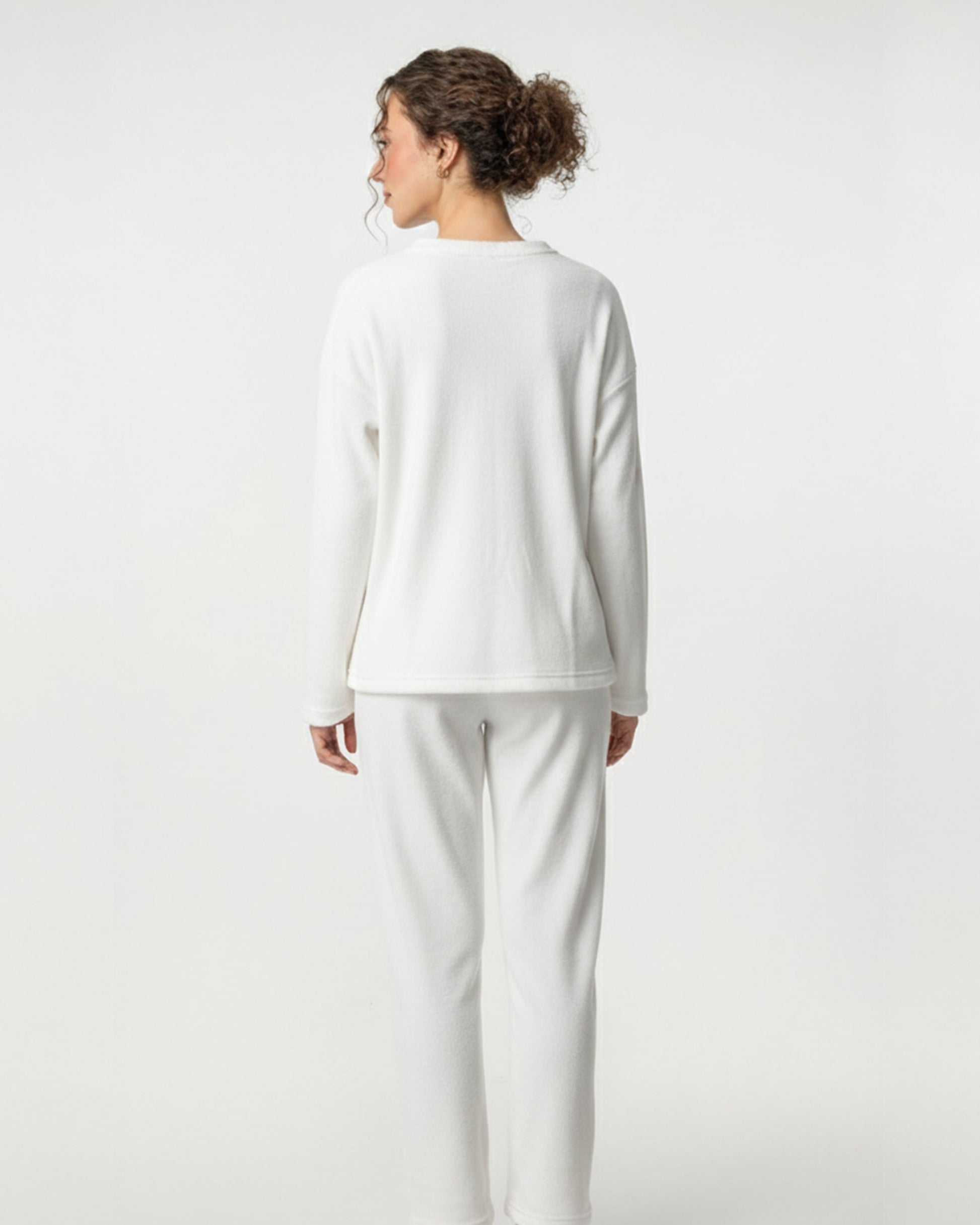 Buy Sajiero Fleece Pajama Suit - White Teddy in Pakistan