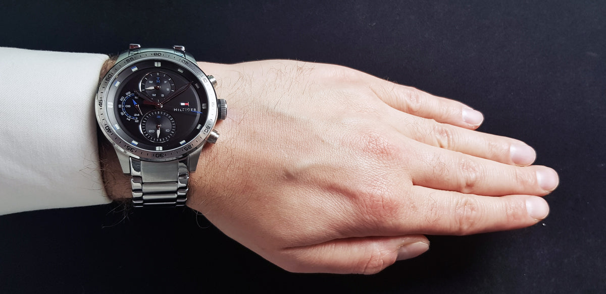 Buy Tommy Hilfiger Mens Quartz Stainless Steel Black Dial 46mm Watch - 1791805 in Pakistan