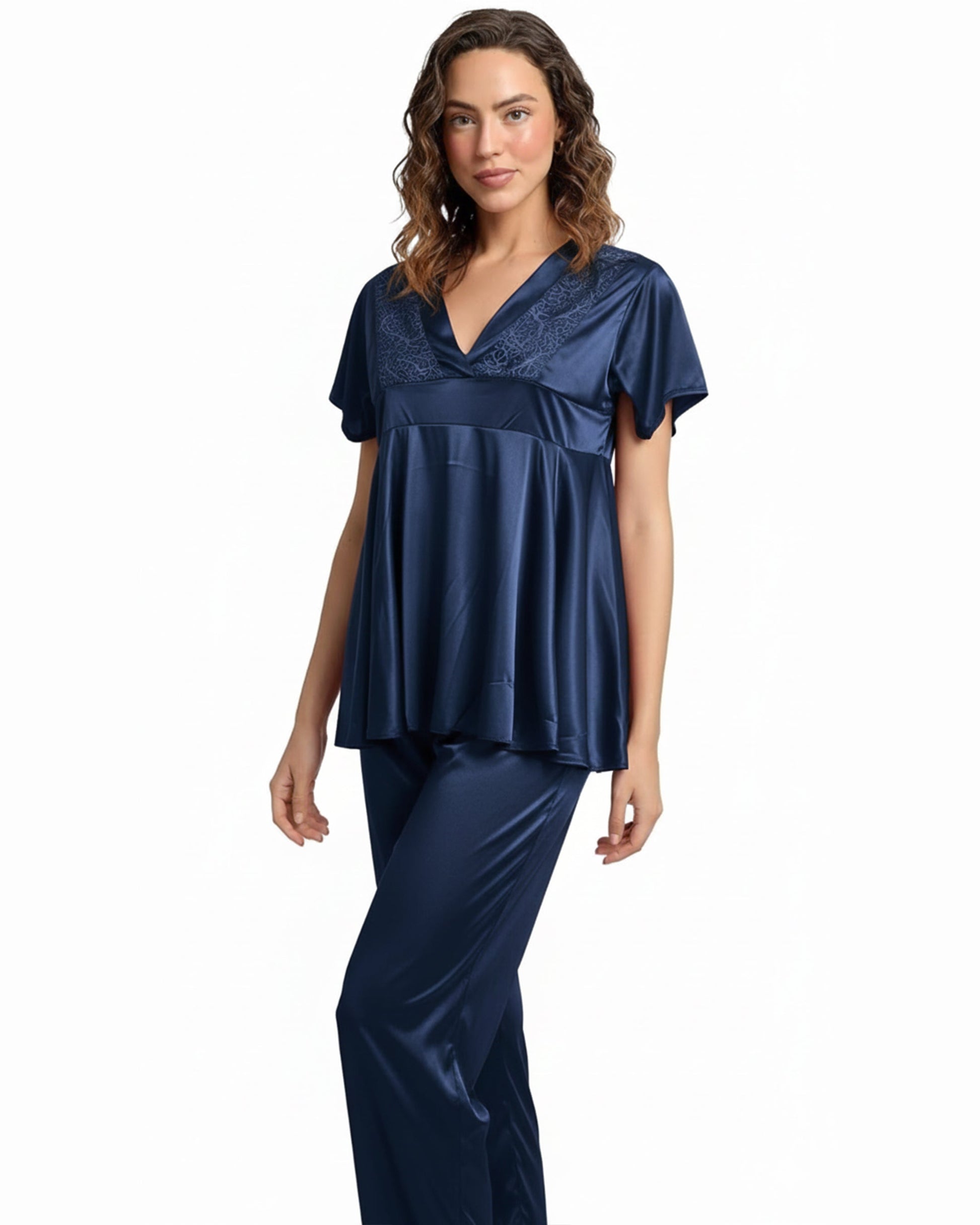 Buy Sajiero Silk PJ Set - Silk Ease - Blue in Pakistan