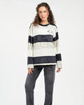 Buy Sajiero Black And White Stripes Fleece Pajama Suit in Pakistan