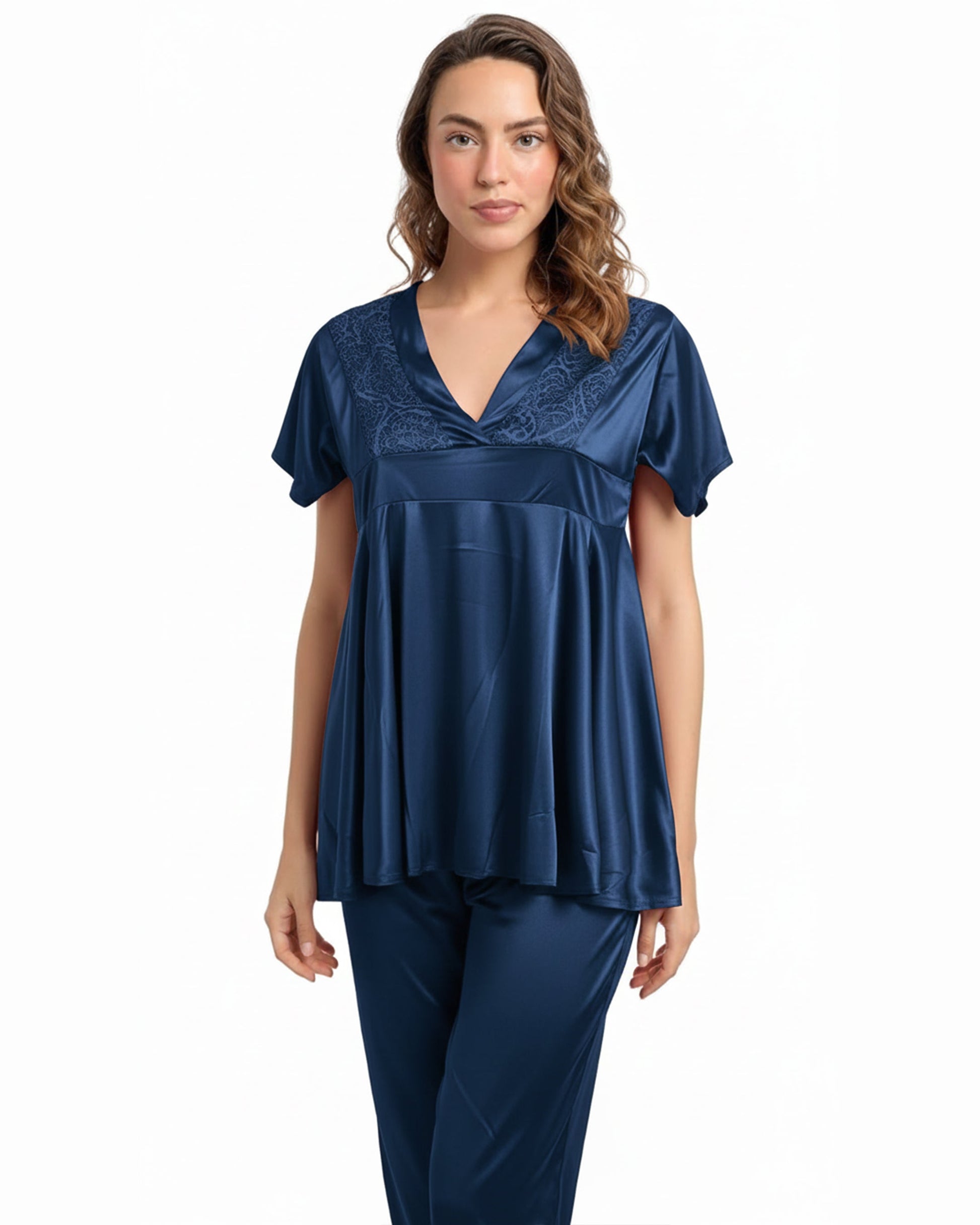 Buy Sajiero Silk PJ Set - Silk Ease - Blue in Pakistan