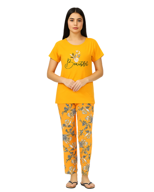 Buy Sajiero Cotton PJ Set - Amber in Pakistan