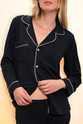 Buy Florea - Solid Boski Linen PJs ~ Black in Pakistan