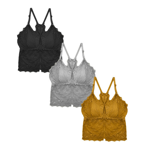 Buy Pack of 3 Tank Top - Lace Muse in Pakistan