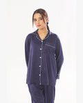 Buy Silk Pajama Suit with Scrunchie - Pearl in Pakistan