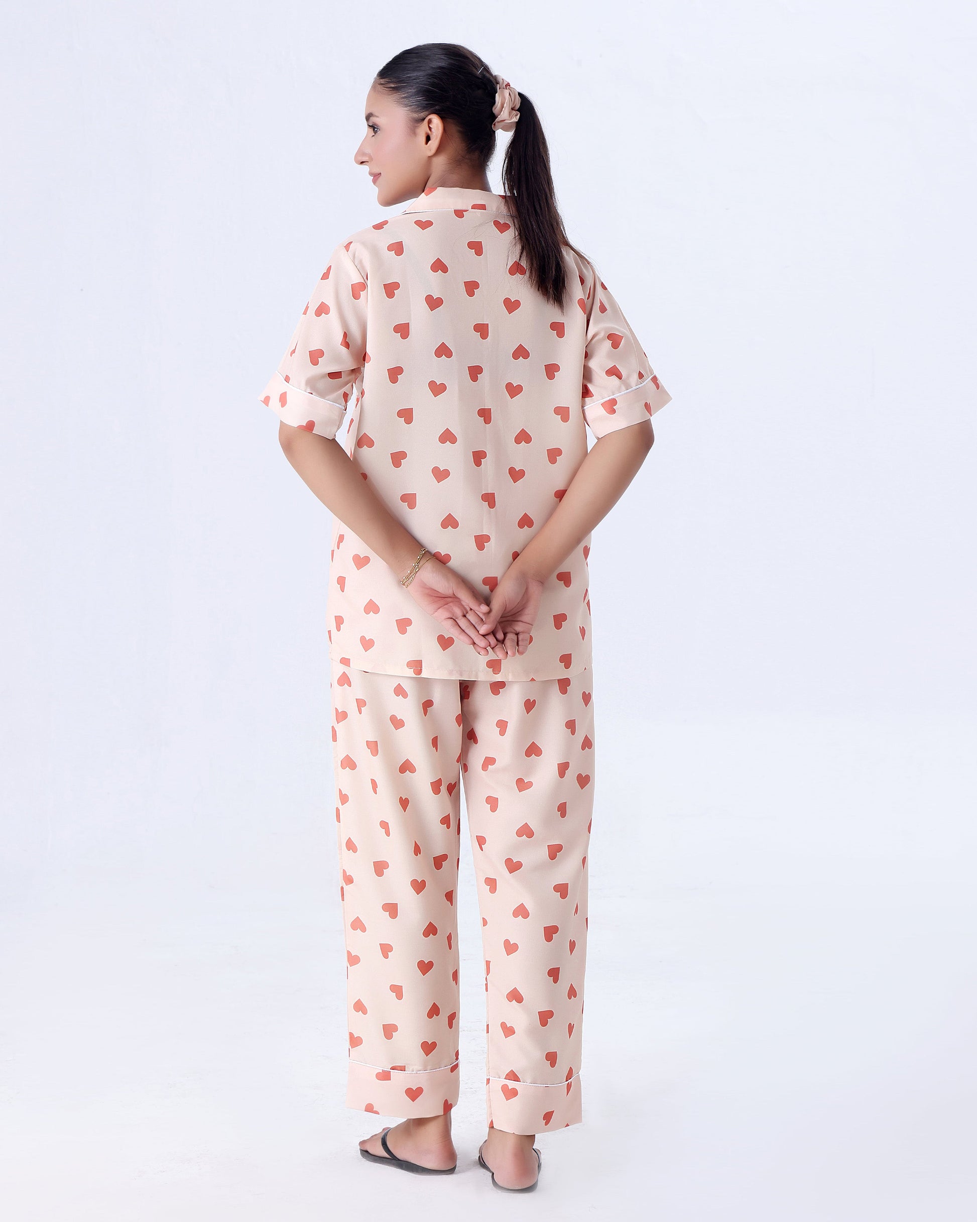 Buy Sajiero Summer Pajama Suit - Love Hearts in Pakistan