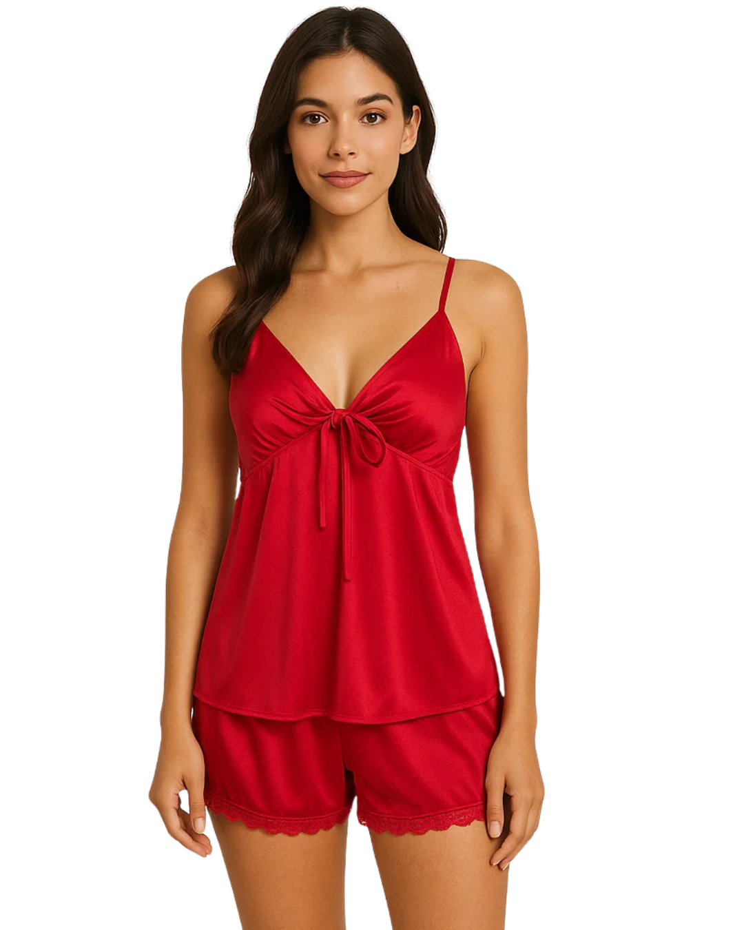 Buy Sajiero 2 Piece Inner Top and Short Silk Cami Set in Pakistan