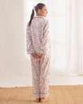 Buy Sajiero Silk Pajama Suit with Scrunchie - Joyful Hearts in Pakistan