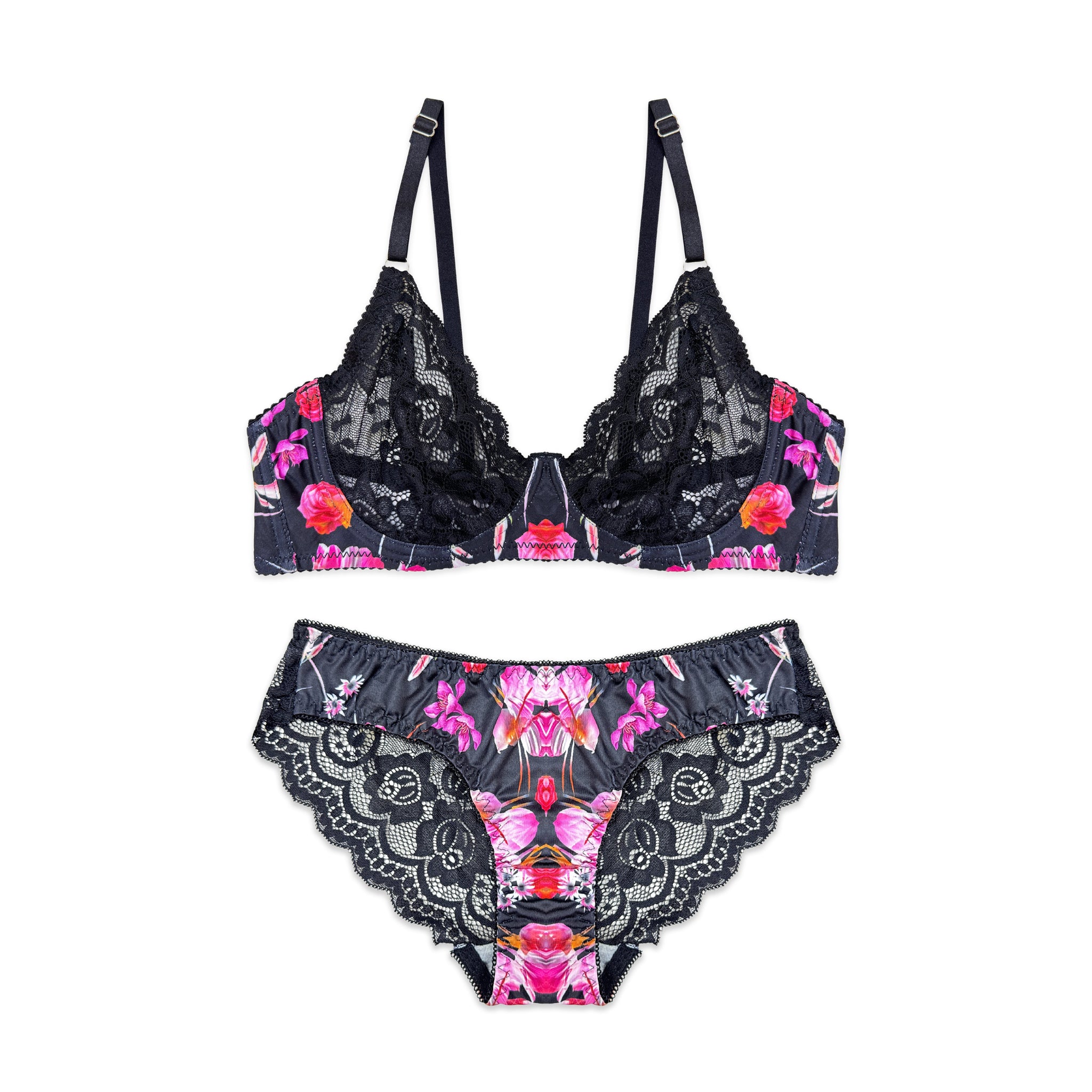 Buy Rose Punch Non Padded Bra and Panty Set in Pakistan