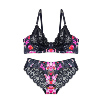 Buy Rose Punch Non Padded Bra and Panty Set in Pakistan