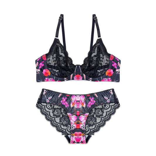 Buy Rose Punch Non Padded Bra and Panty Set in Pakistan