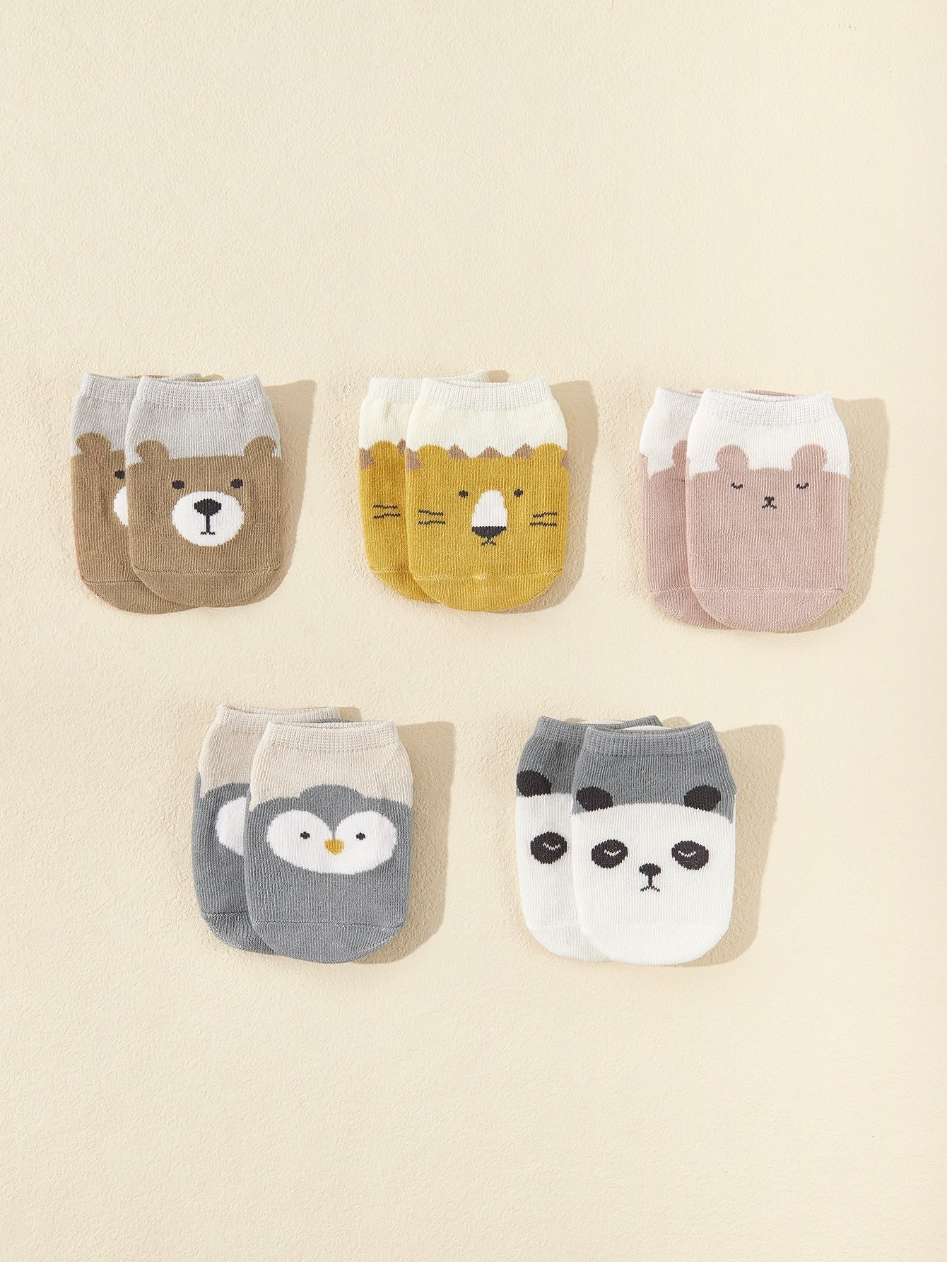 Buy SHEIN 5pairs Baby Cartoon Animal Print Floor Socks in Pakistan