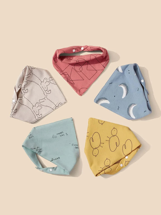 Buy SHEIN 5pcs Baby Cartoon Graphic Bandana Bib in Pakistan