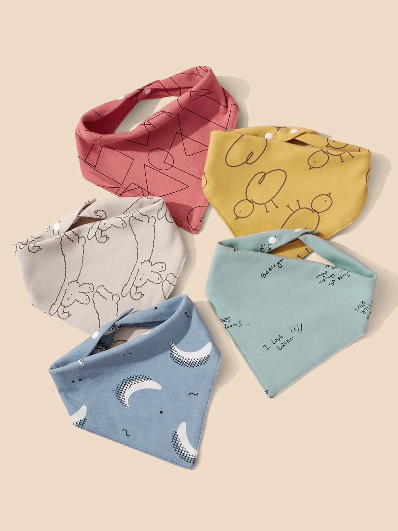 Buy SHEIN 5pcs Baby Cartoon Graphic Bandana Bib in Pakistan