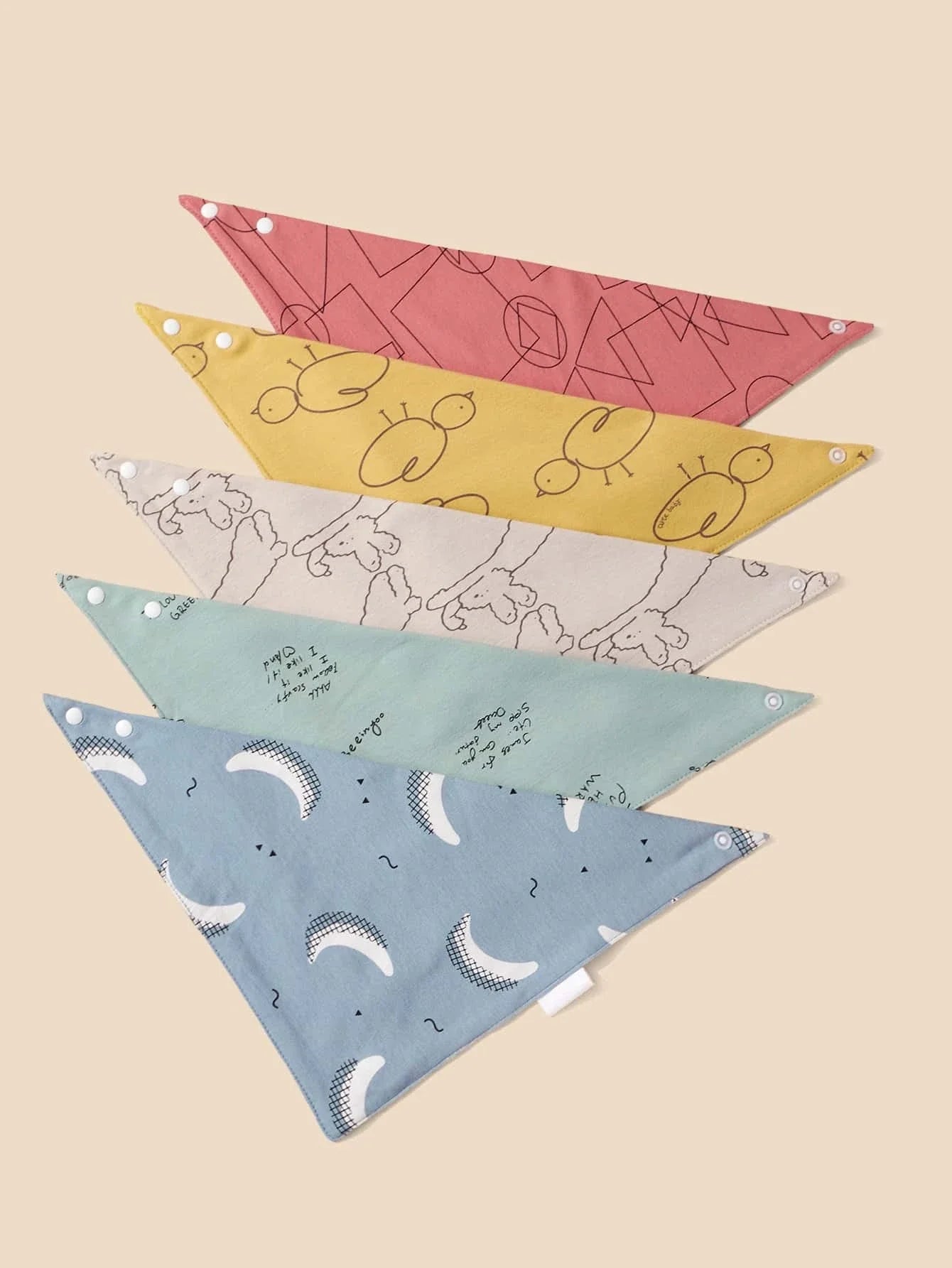 Buy SHEIN 5pcs Baby Cartoon Graphic Bandana Bib in Pakistan