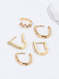 Buy SHEIN 5pcs Cubic Zirconia Decor Earring Copper Jewelry in Pakistan