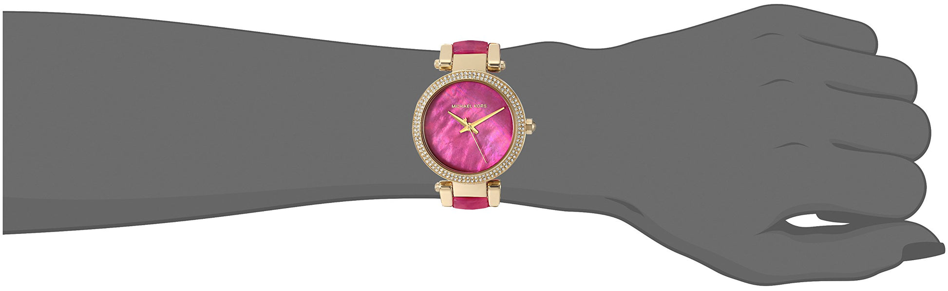 Buy Michael Kors Parker Pink Mother Of Pearl Dial Two Tone Stainless Steel Strap Ladies Watch - Mk6490 in Pakistan