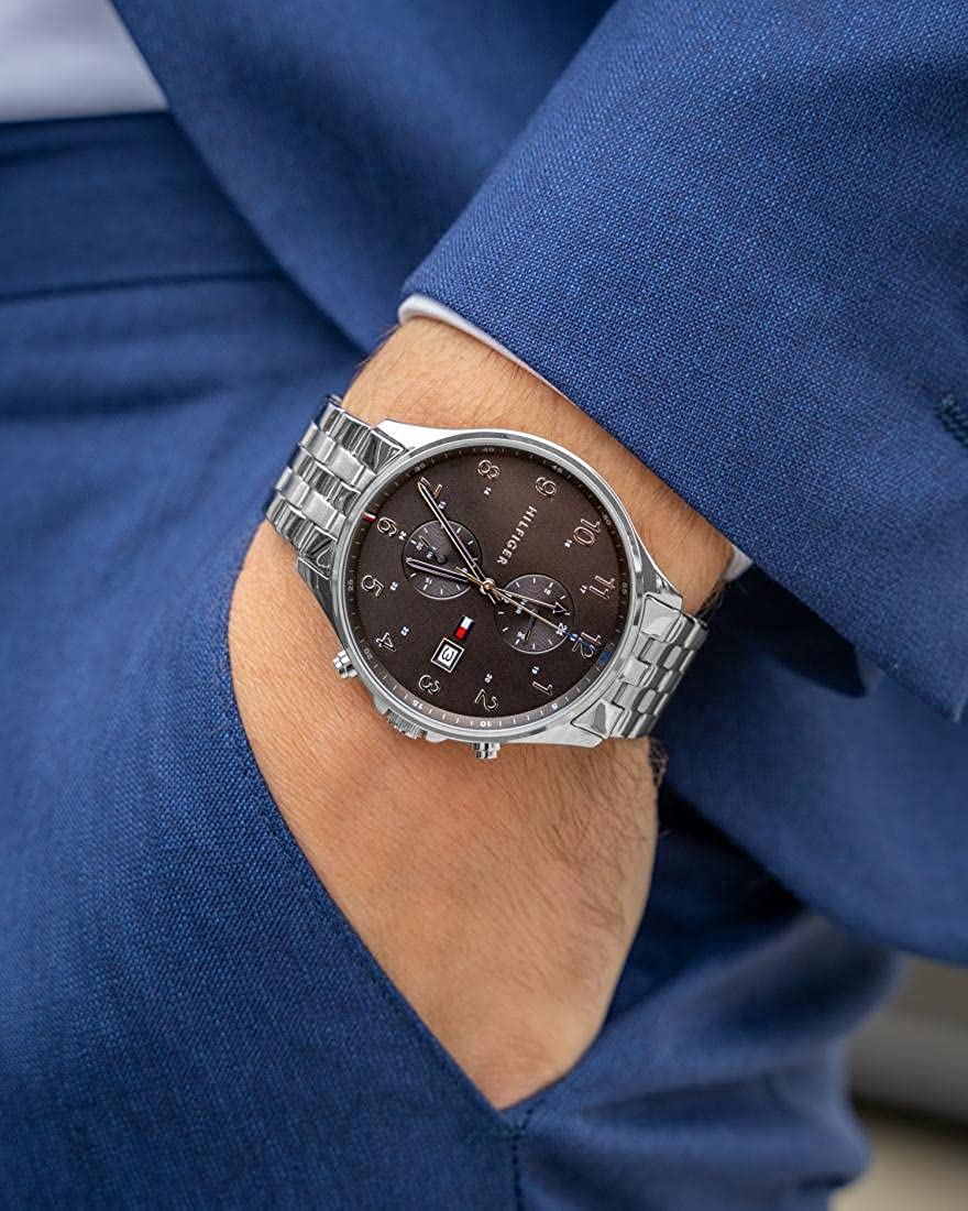 Buy Tommy Hilfiger Mens Quartz Silver Stainless Steel Grey Dial 44mm Watch - 1791707 in Pakistan