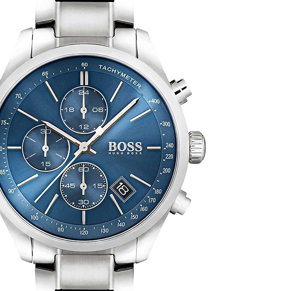 Buy Hugo Boss Mens Chronograph Quartz Stainless Steel Blue Dial 44mm Watch - 1513478 in Pakistan