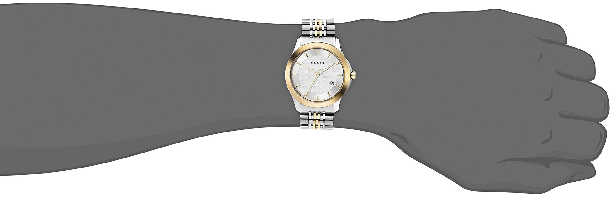 Buy Gucci G Timeless Silver Dial Two Tone Steel Strap Watch for Men - YA126409 in Pakistan