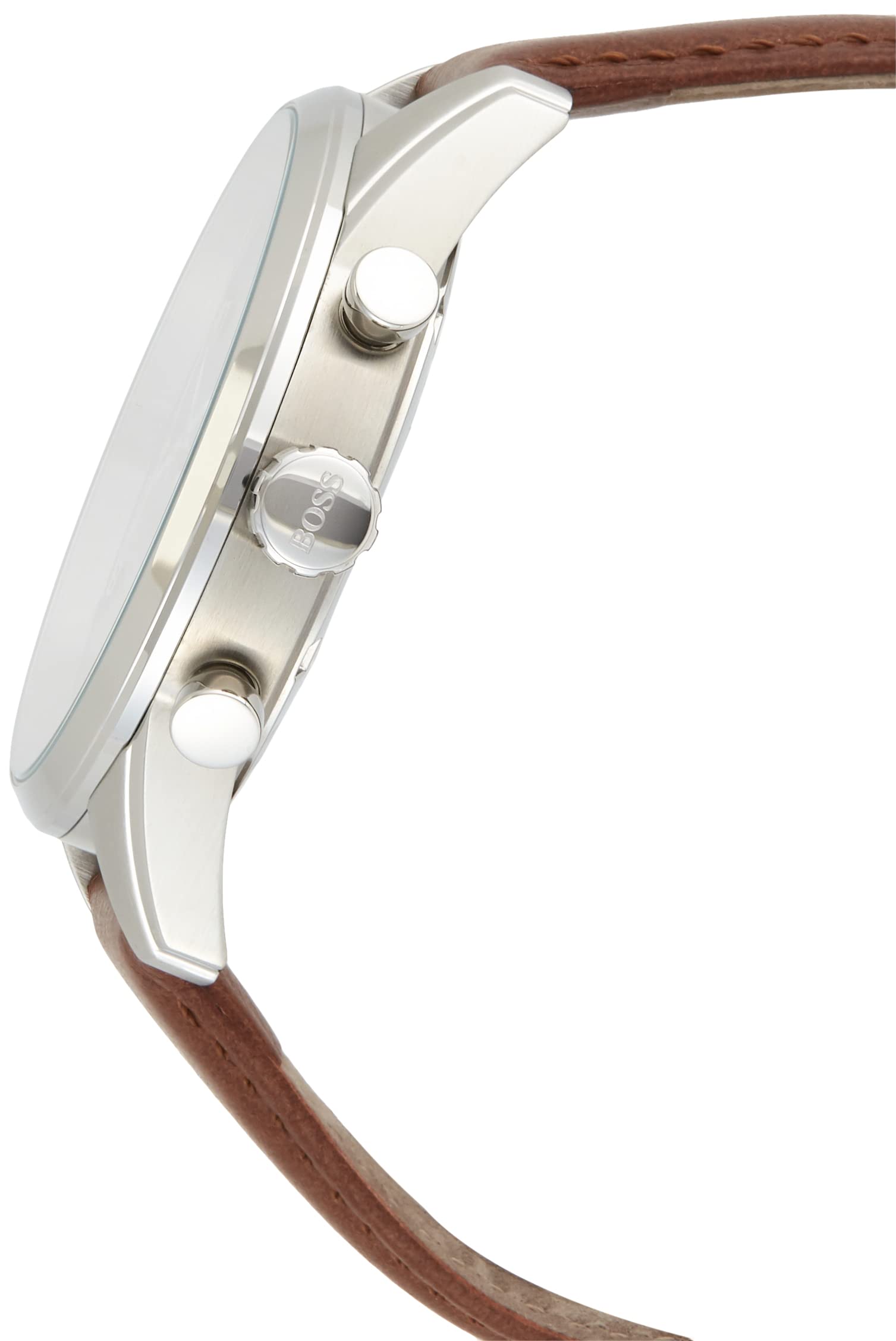 Buy Hugo Boss Mens Quartz Brown Leather Strap Grey Dial 44mm Watch - 1513787 in Pakistan