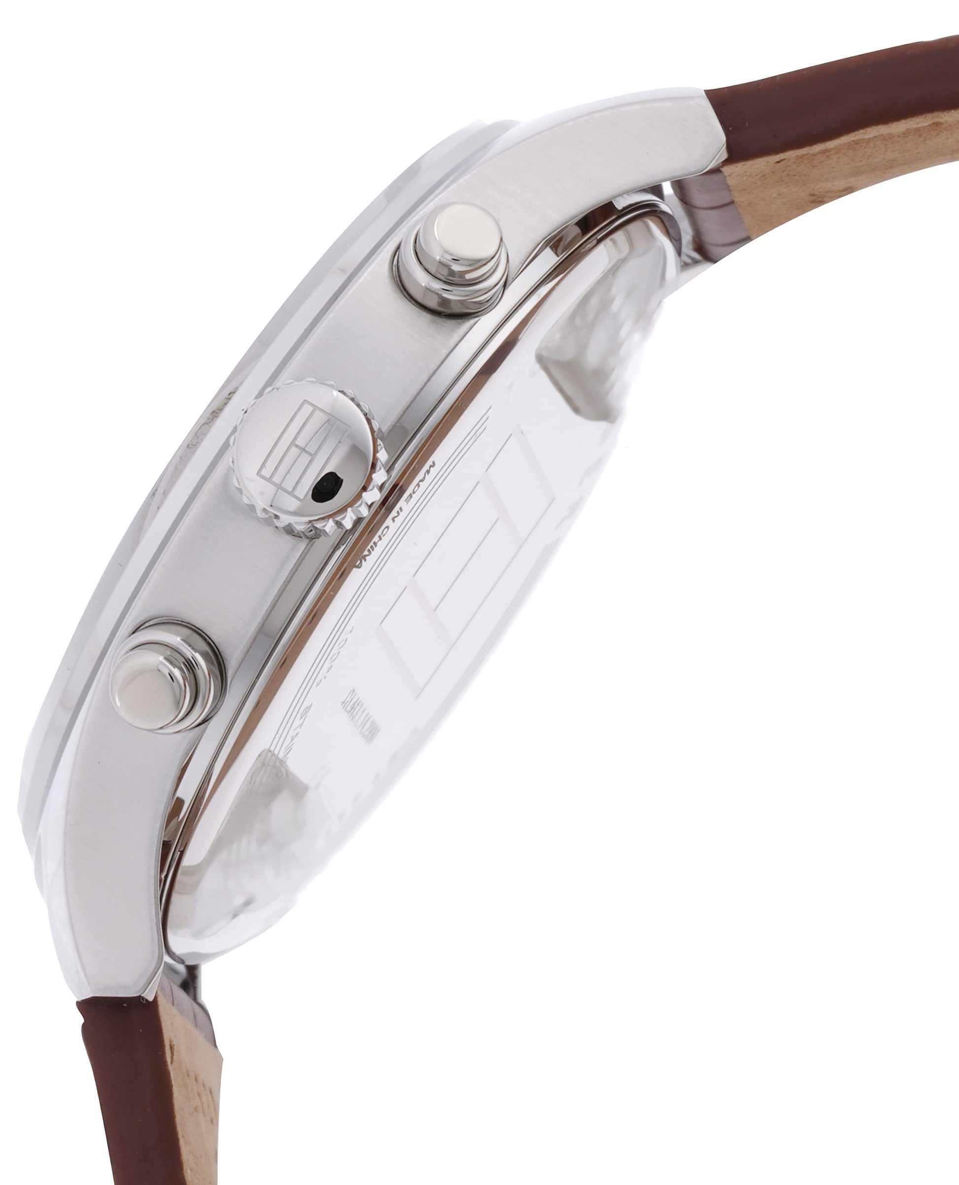 Buy Tommy Hilfiger Mens Quartz Leather Strap Grey Dial 44mm Watch - 1710422 in Pakistan