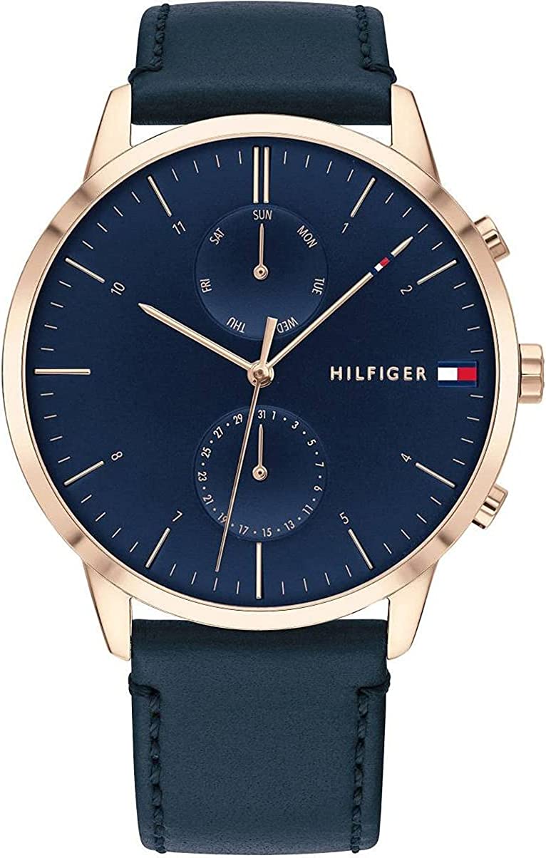 Buy Tommy Hilfiger Mens Quartz Leather Strap Blue Dial 44mm Watch - 1710405 in Pakistan