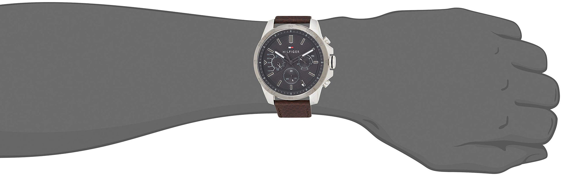 Buy Tommy Hilfiger Mens Quartz Leather Strap Grey Dial 48mm Watch - 1791562 in Pakistan