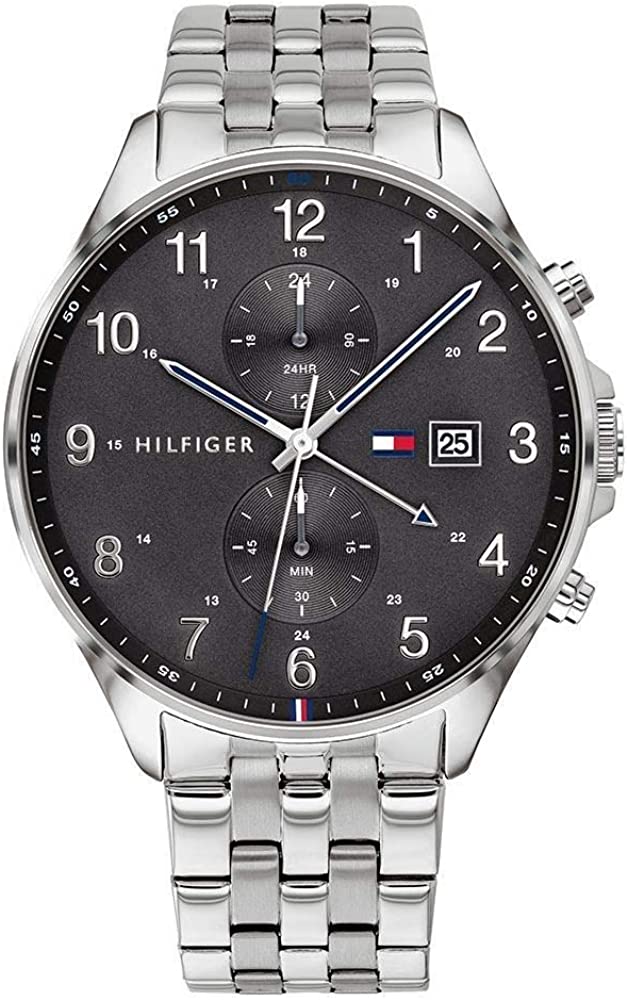 Buy Tommy Hilfiger Mens Quartz Silver Stainless Steel Grey Dial 44mm Watch - 1791707 in Pakistan