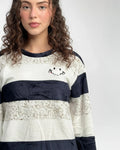 Buy Sajiero Black And White Stripes Fleece Pajama Suit in Pakistan
