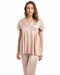 Buy Sajiero Silk PJ Set - Silk Ease - Champagne in Pakistan