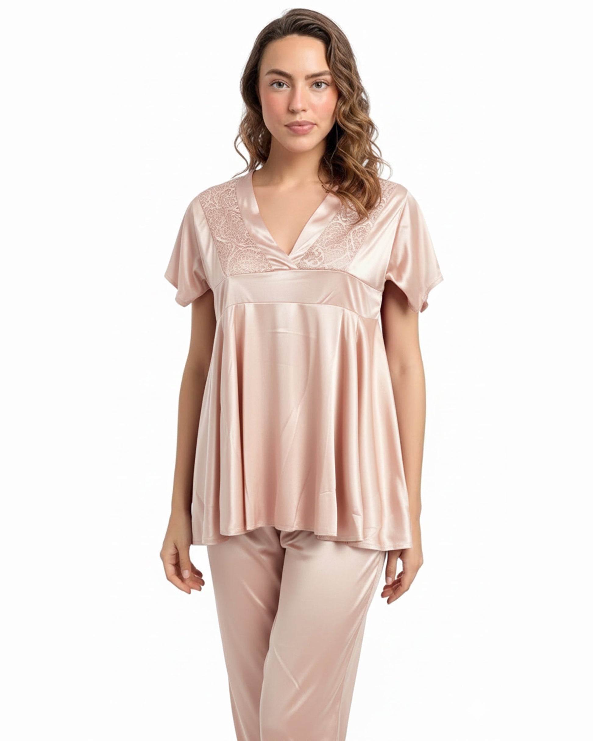 Buy Sajiero Silk PJ Set - Silk Ease - Champagne in Pakistan