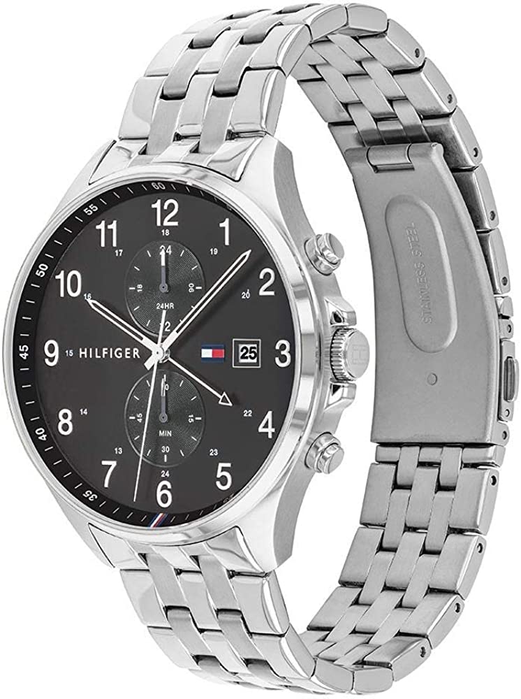 Buy Tommy Hilfiger Mens Quartz Silver Stainless Steel Grey Dial 44mm Watch - 1791707 in Pakistan