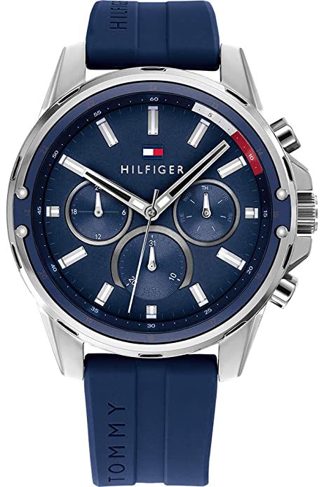 Buy Tommy Hilfiger Mens Quartz Blue Silicone Strap Blue Dial 46mm Watch - 1791476 in Pakistan