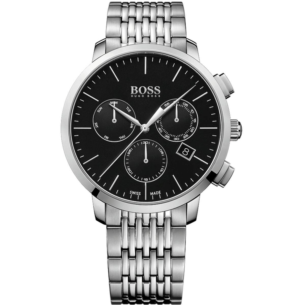 Buy Hugo Boss Stainless Steel Swiss Quartz Chronograph Black Dial Mens Watch - 1513267 in Pakistan