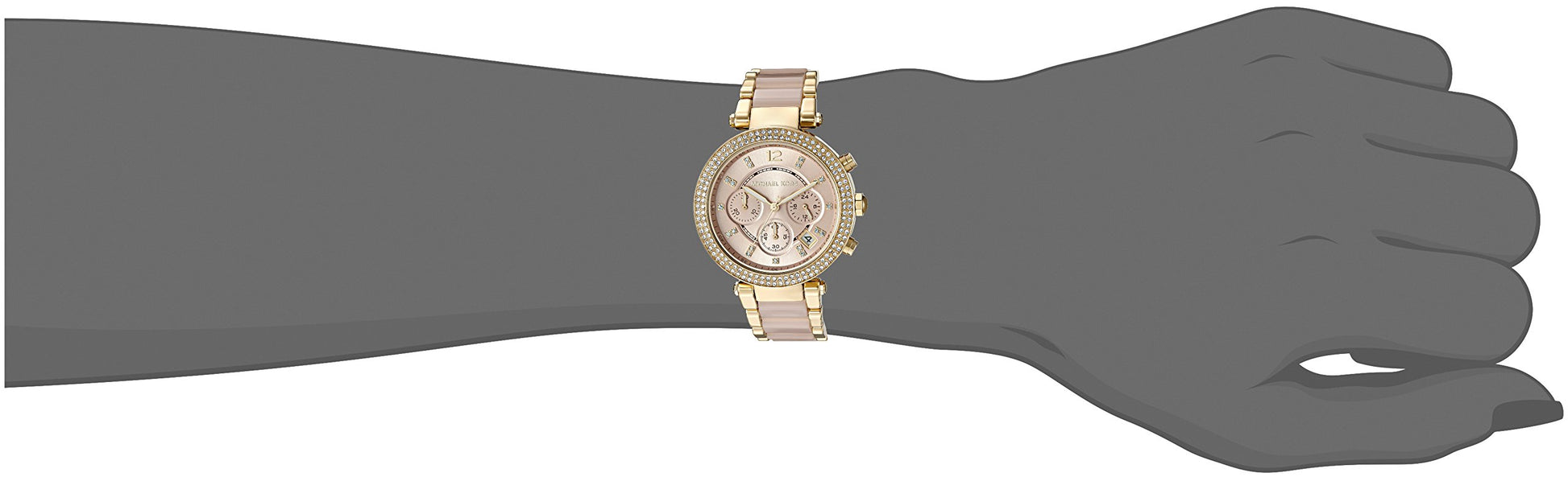 Buy Michael Kors Parker Chronograph Pink Dial Two Tone Strap Watch for Women - Mk6326 in Pakistan