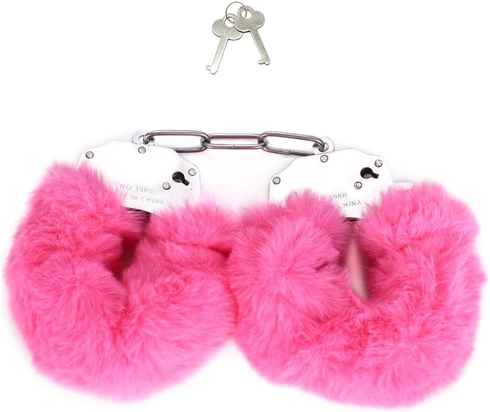 Buy Furry Handcuffs with Keys - Pink in Pakistan