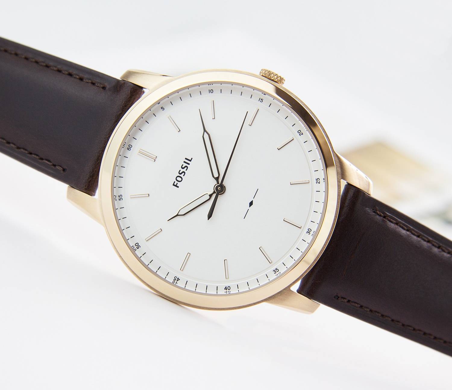 Buy The Minimalist Gold Dial Brown Leather Strap Watch For Men in Pakistan