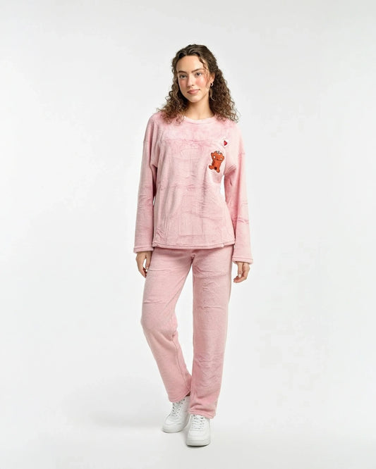Buy Sajiero Fleece Pajama Suit - Soft Bear in Pakistan