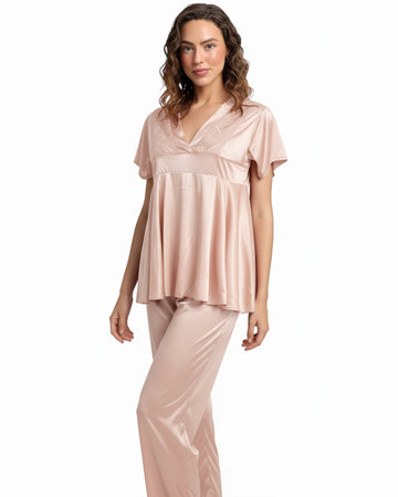 Buy Sajiero Silk PJ Set - Silk Ease - Champagne in Pakistan