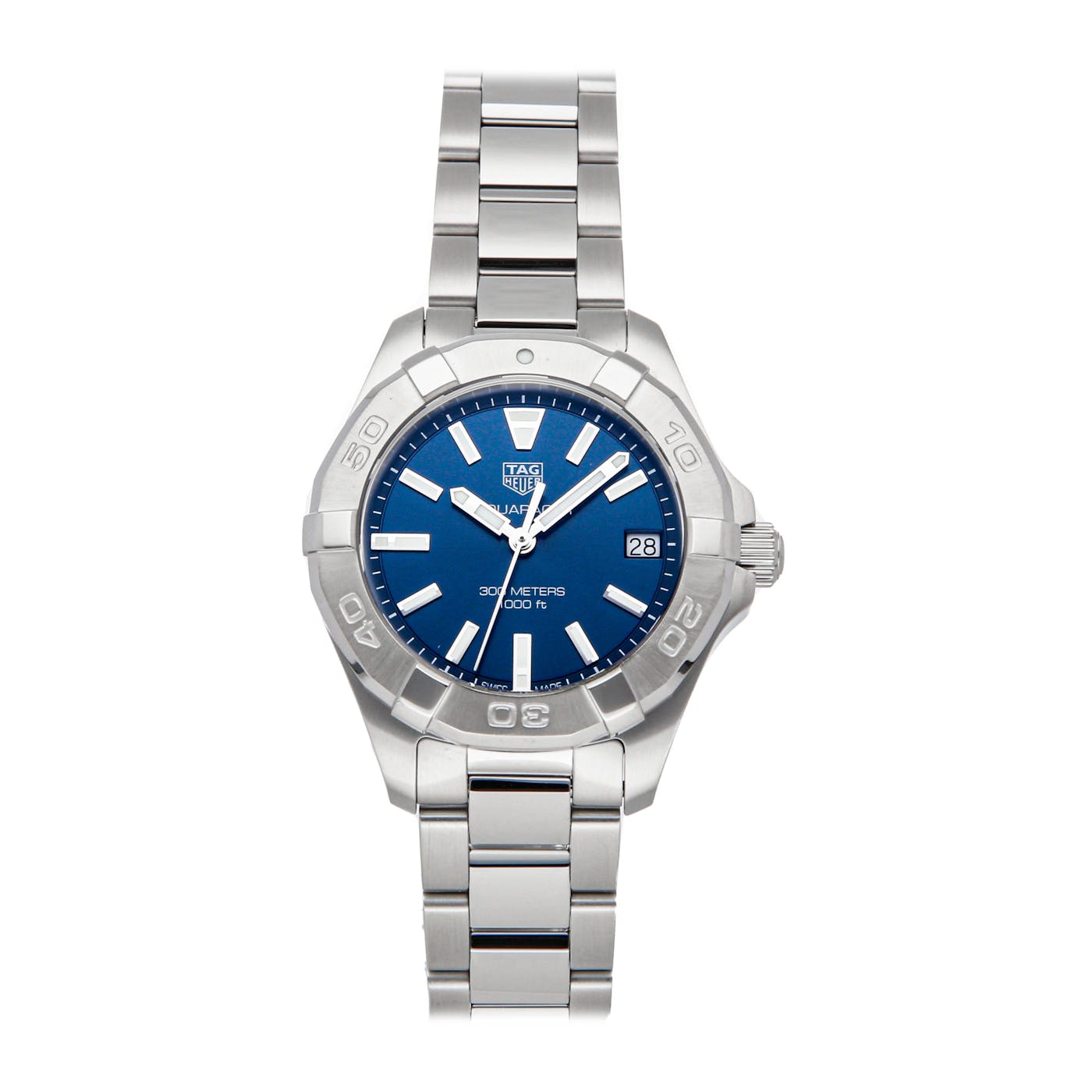 Buy Tag Heuer Aquaracer Blue Dial Silver Steel Strap Watch for Women - WBD1312.BA0740 in Pakistan