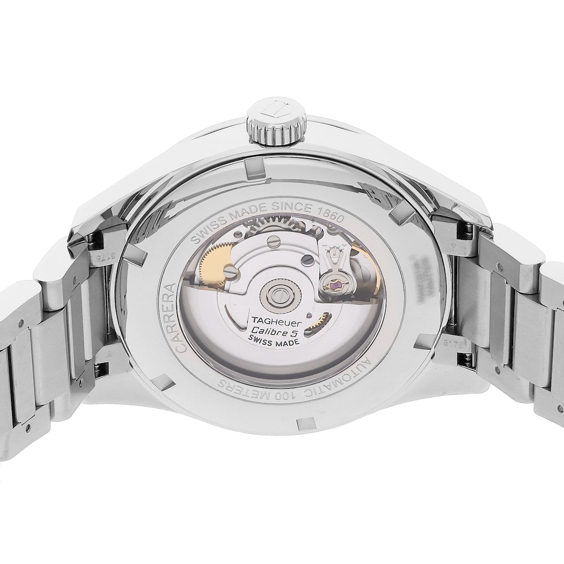 Buy Tag Heuer Carrera Calibre 5 Black Dial Silver Steel Strap Watch for Men - WAR201A.BA0723 in Pakistan