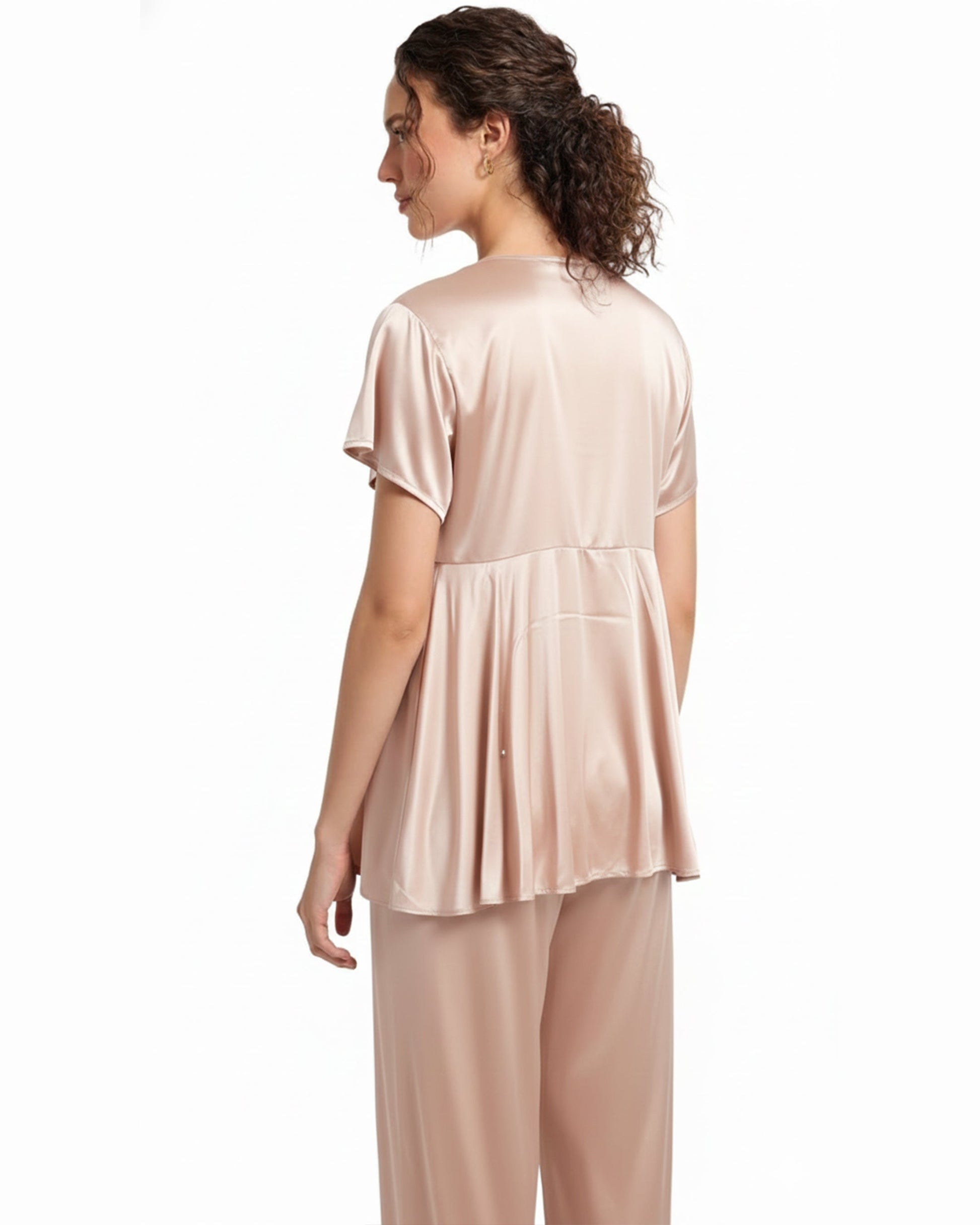 Buy Sajiero Silk PJ Set - Silk Ease - Champagne in Pakistan