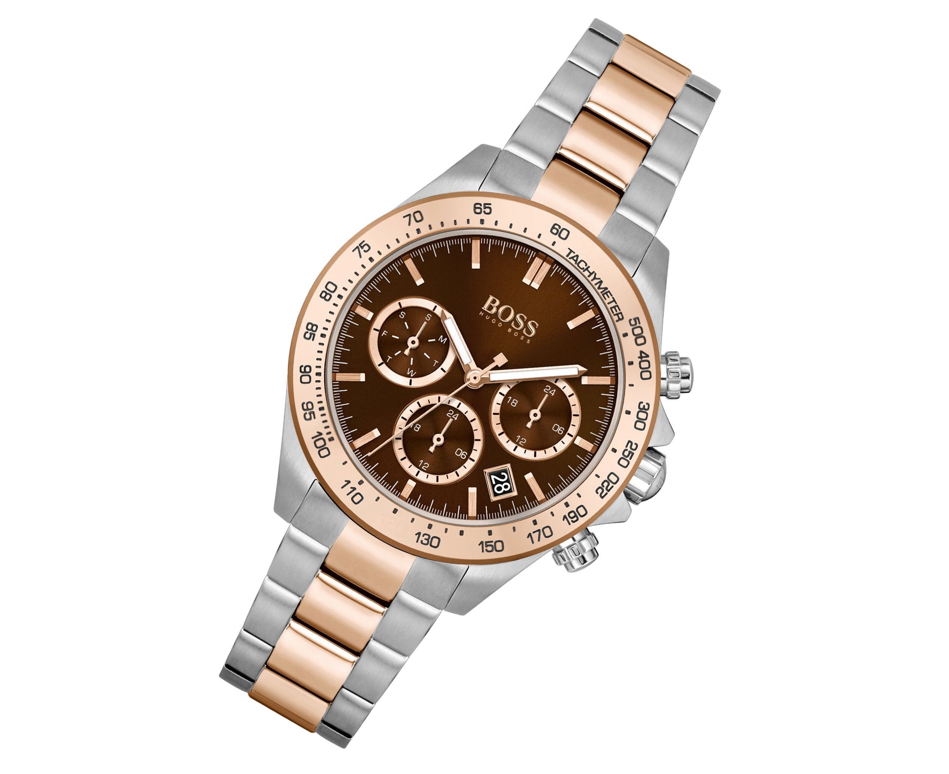 Buy Hugo Boss Womens Quartz Two-tone Stainless Steel Brown Dial 38mm Watch - 1502617 in Pakistan