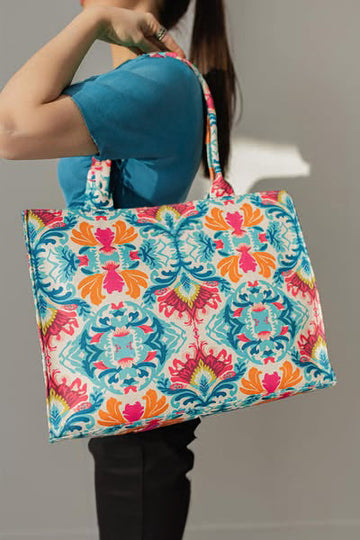 Buy Canvas Tote Bags Blue Art in Pakistan