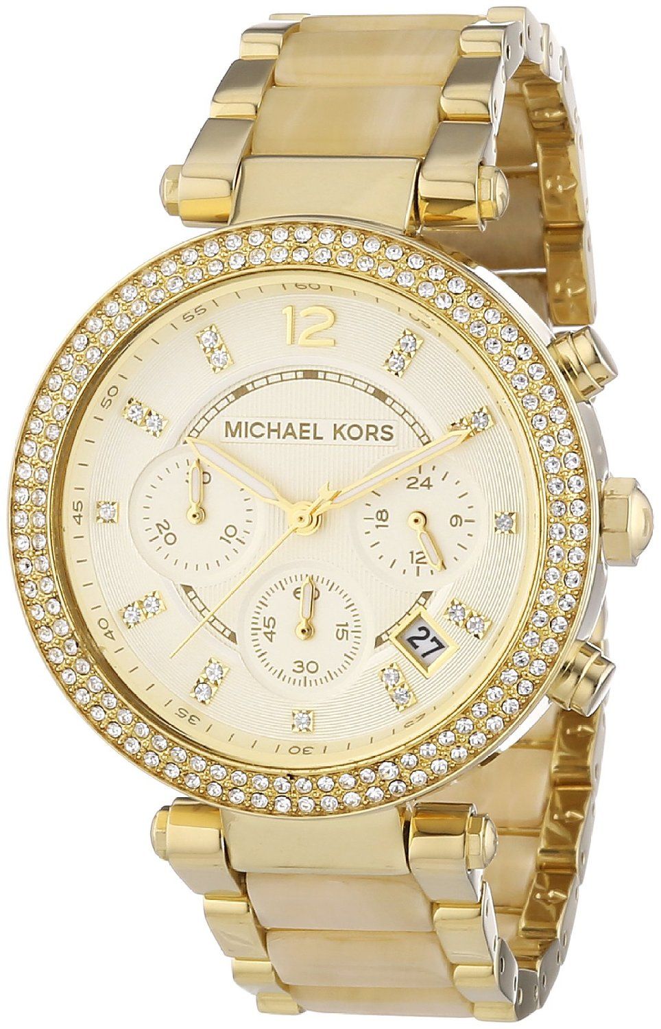Buy Michael Kors Parker Chronograph Champagne Gold Dial Gold Steel Strap Ladies Watch - Mk5632 in Pakistan