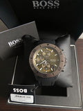Buy Hugo Boss Gents Stainless Steel Case With Black Silicon Rubber Strap And Green Chronograph Dial Watch - 1513967 in Pakistan