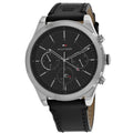 Buy Tommy Hilfiger Mens Quartz Black Leather Strap Black Dial 44mm Watch - 1791740 in Pakistan