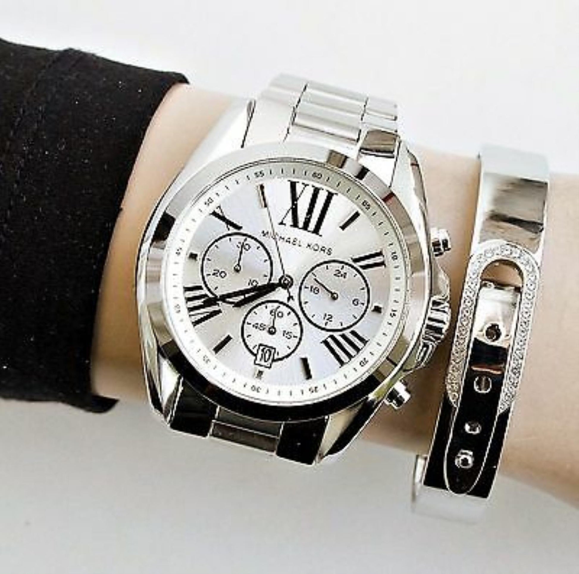 Buy Michael Kors Bradshaw Silver Dial Silver Steel Strap Watch for Men - MK5535 in Pakistan