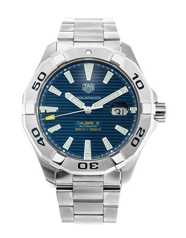 Buy Tag Heuer Aquaracer Blue Dial Silver Steel Strap Watch for Men - WAY2012.BA0927 in Pakistan